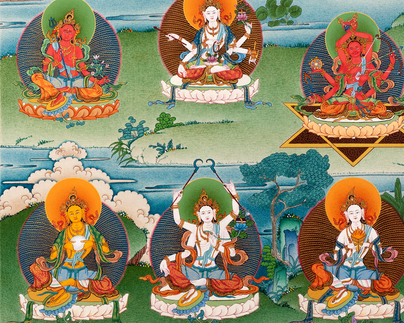 21 Tara of Suryagupta Tradition, Tibetan Thangka
