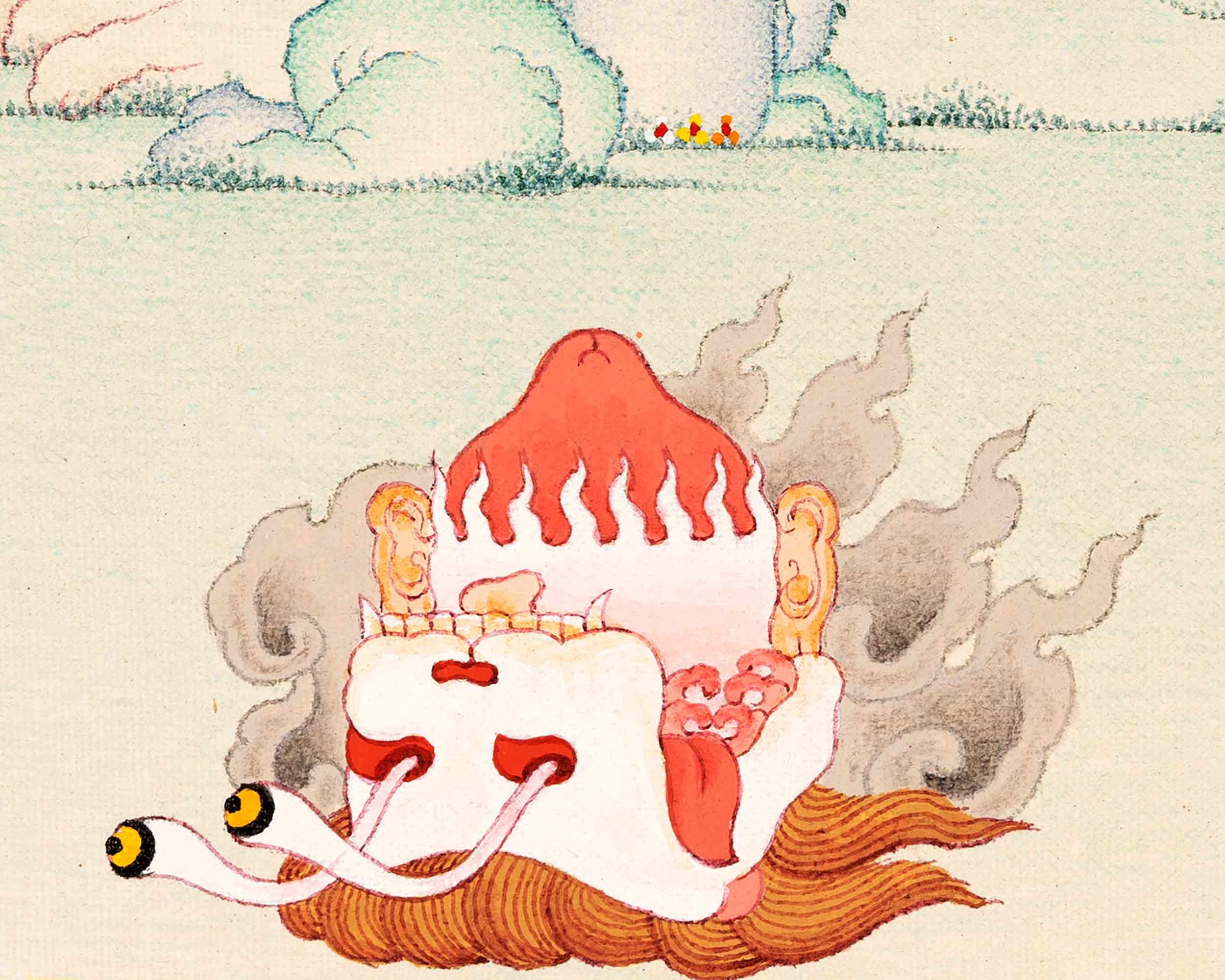 Small Kurukulla Thangka, Traditionally Hand Painted Buddhist Dakini