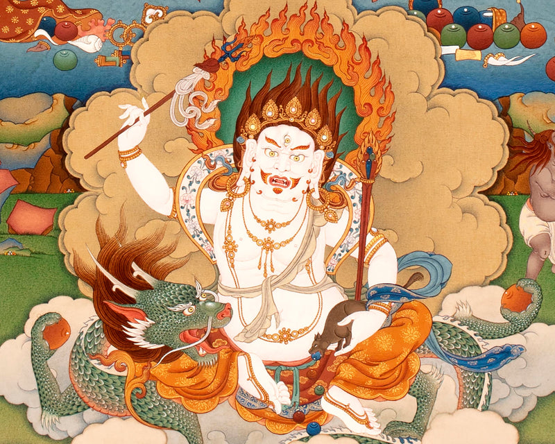 Dzambhala | The Buddha of Wealth Thangka Print | High Quality Giclee