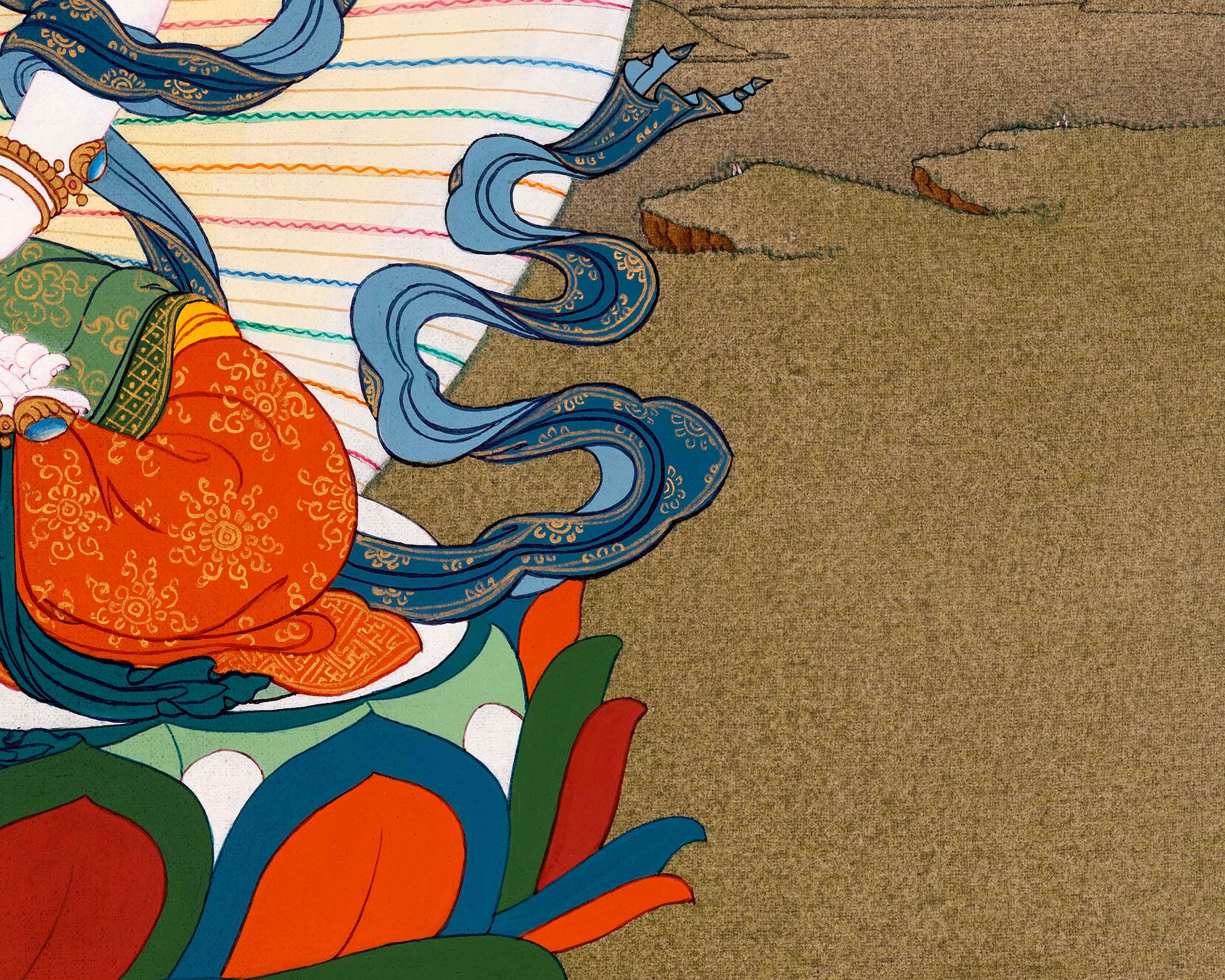 Vajrasattva, Dorje Sempa, Buddha Tibetan Thangka