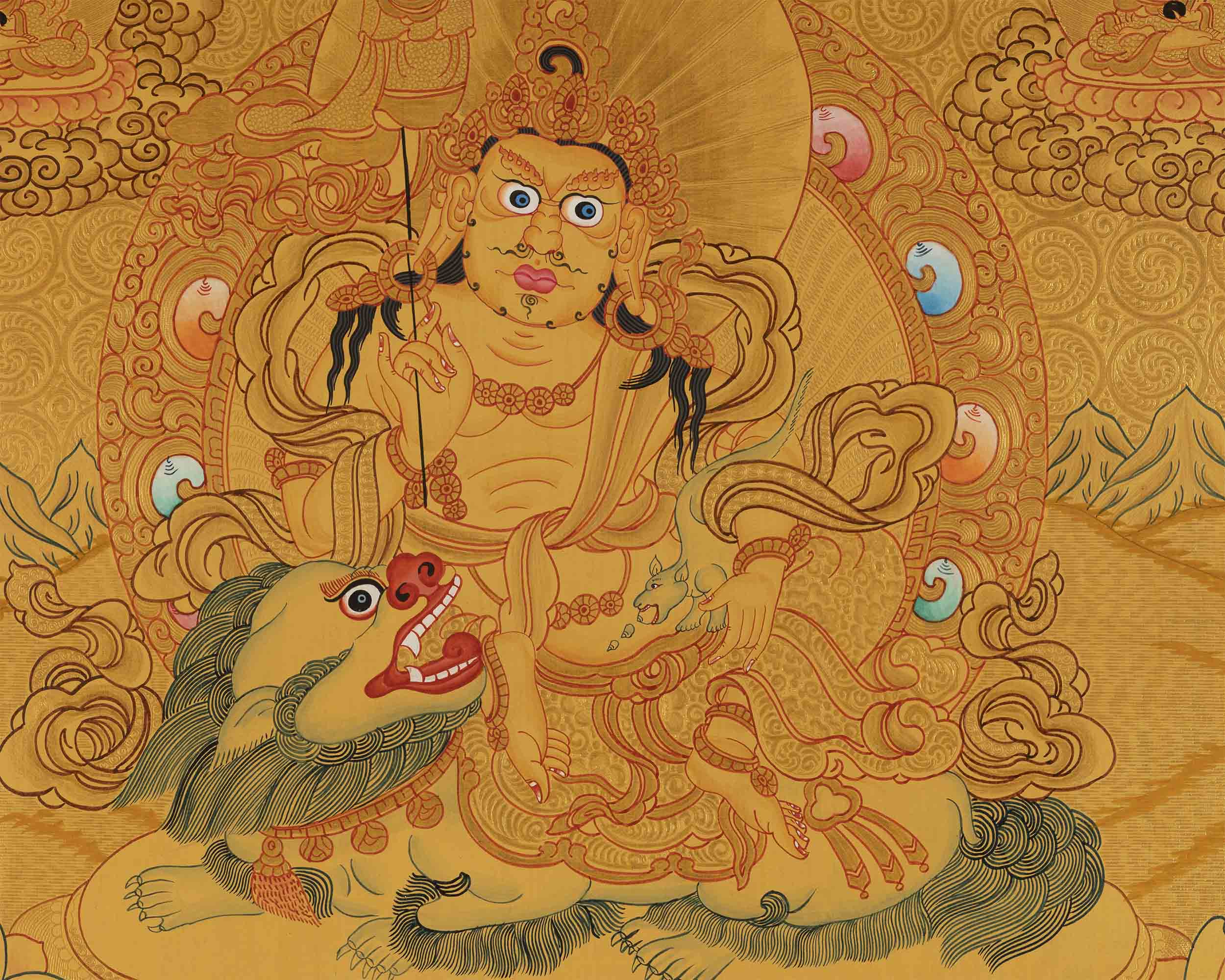 Original Namtose Thangka | Jambhala | Tibetan Buddhism Art