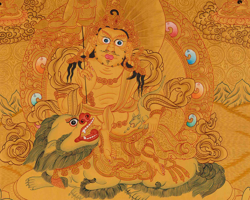 Original Namtose Thangka | Jambhala | Tibetan Buddhism Art