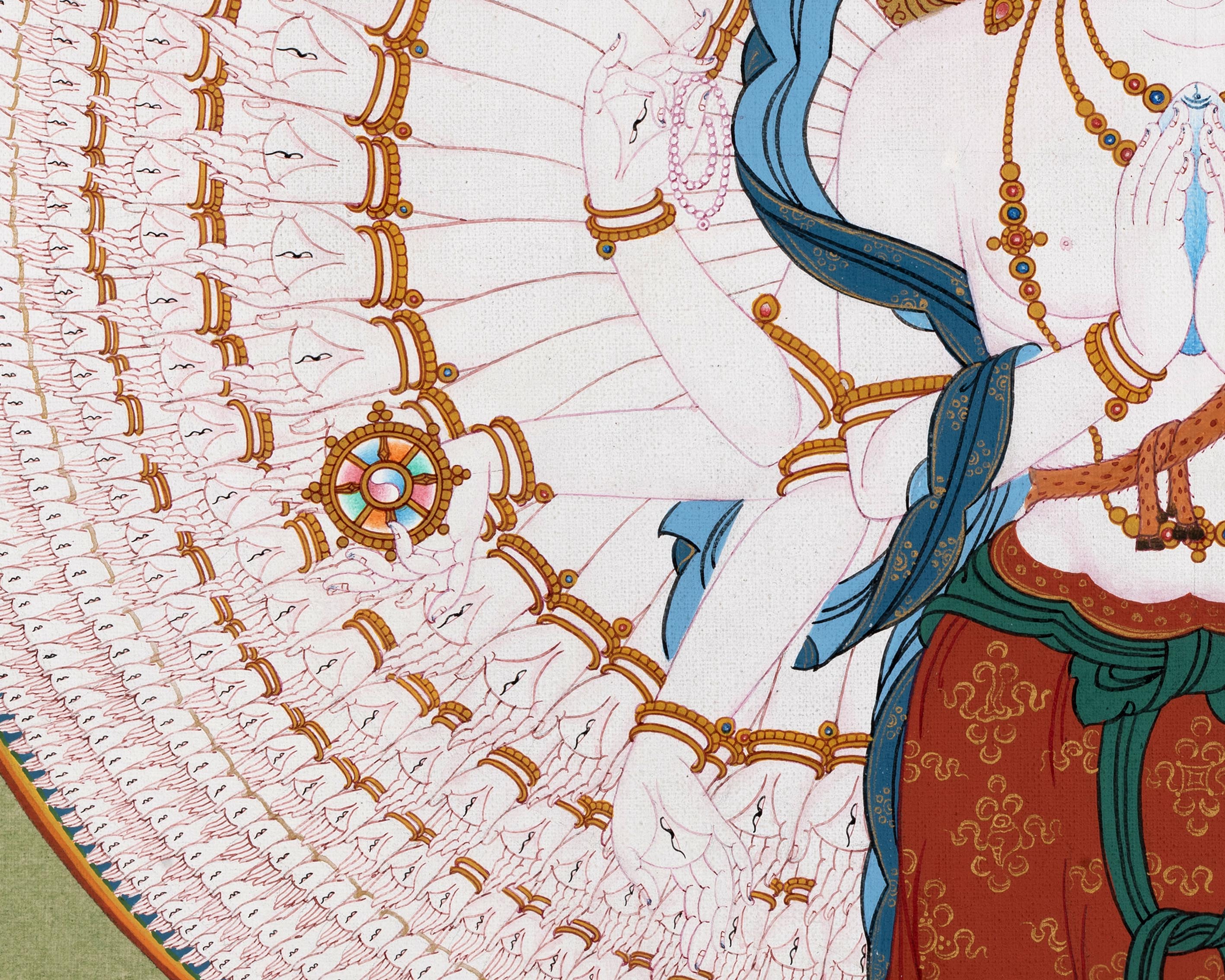 1000 armed Chenrezig Thangka | Traditional  Art