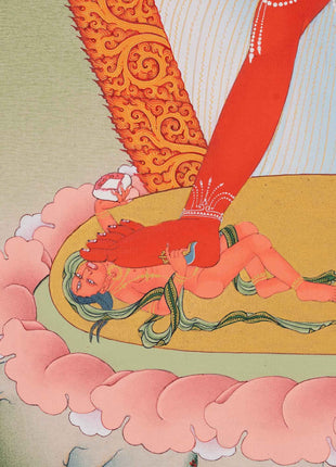 Vajrayogini Art | Tibetan 24K Gold Dakini Painting (includes Brocade)