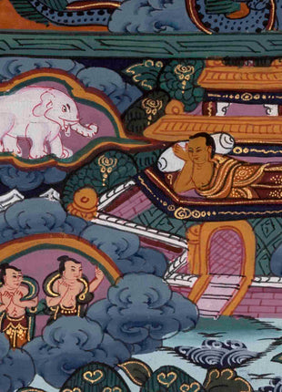Shakyamuni Buddha Life Story | Religious Buddhist Thangka | Wall Decors