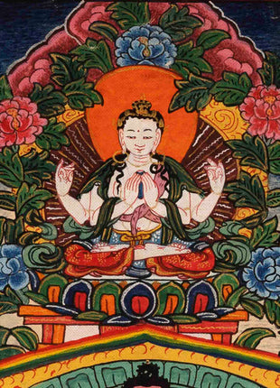 1000 Armed Avalokiteshvara Thangka | Traditional Tibetan Painting