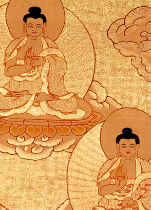 Gold Style Shakyamuni Buddha Thangka |  Zen Buddhism