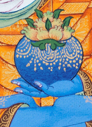 Hand-Painted Thangka For Medicine Buddha Mantra Practice | Traditional Tibetan Buddhist Art