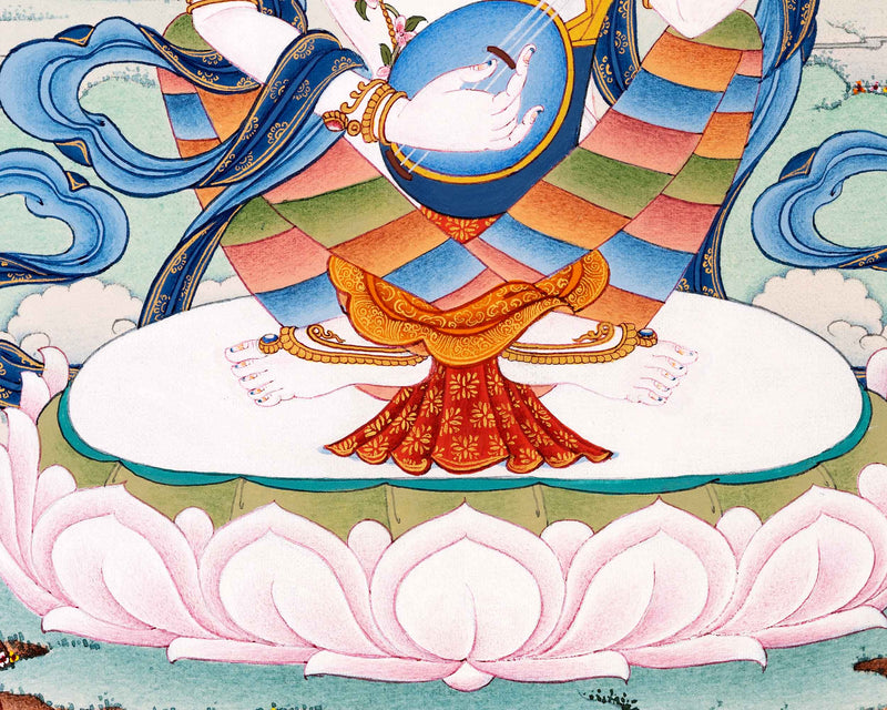 Mother Saraswati Thangka, Tibetan Art of Dakini