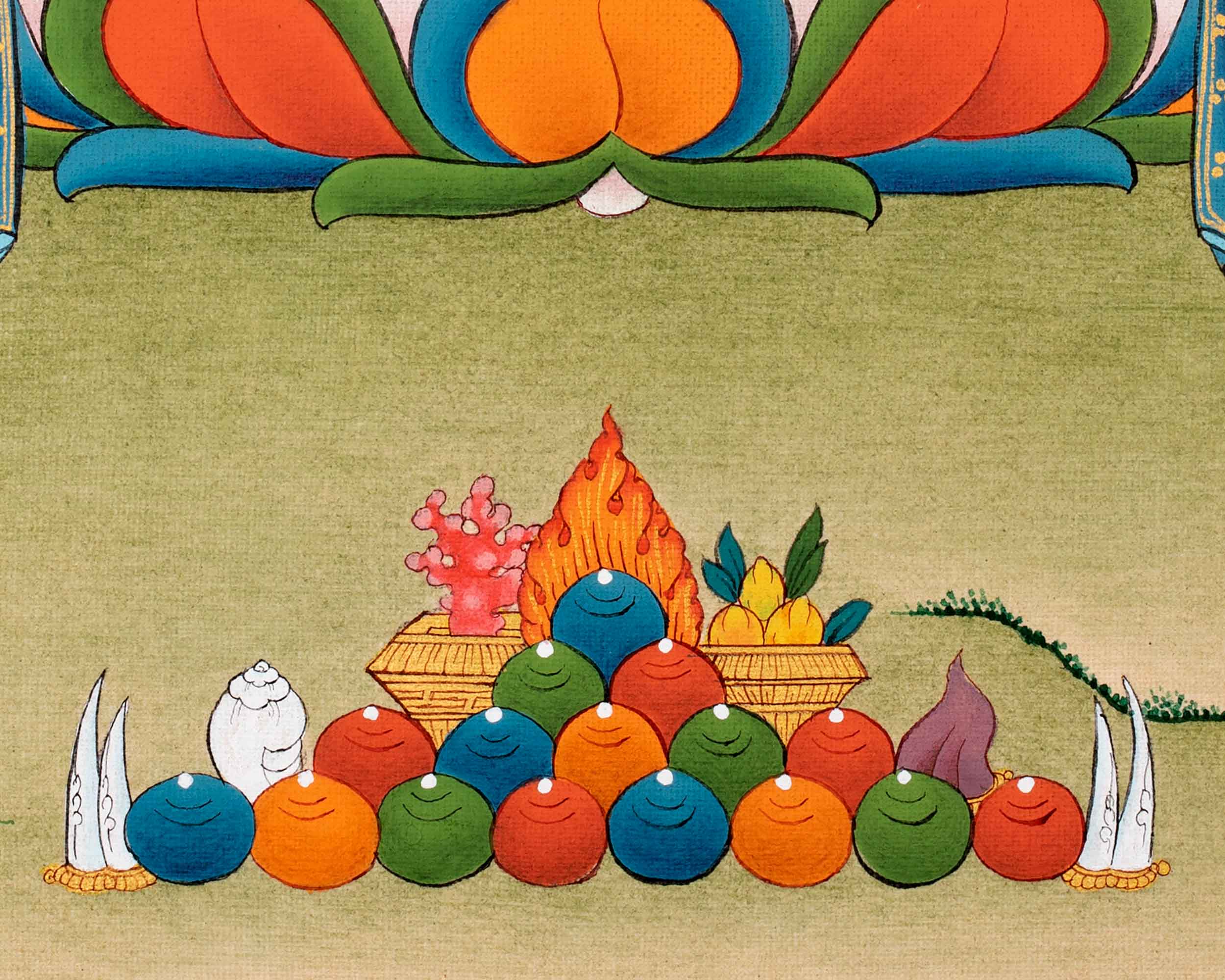 White Tara Practice Thangka |  Tibetan 24K Gold Painting
