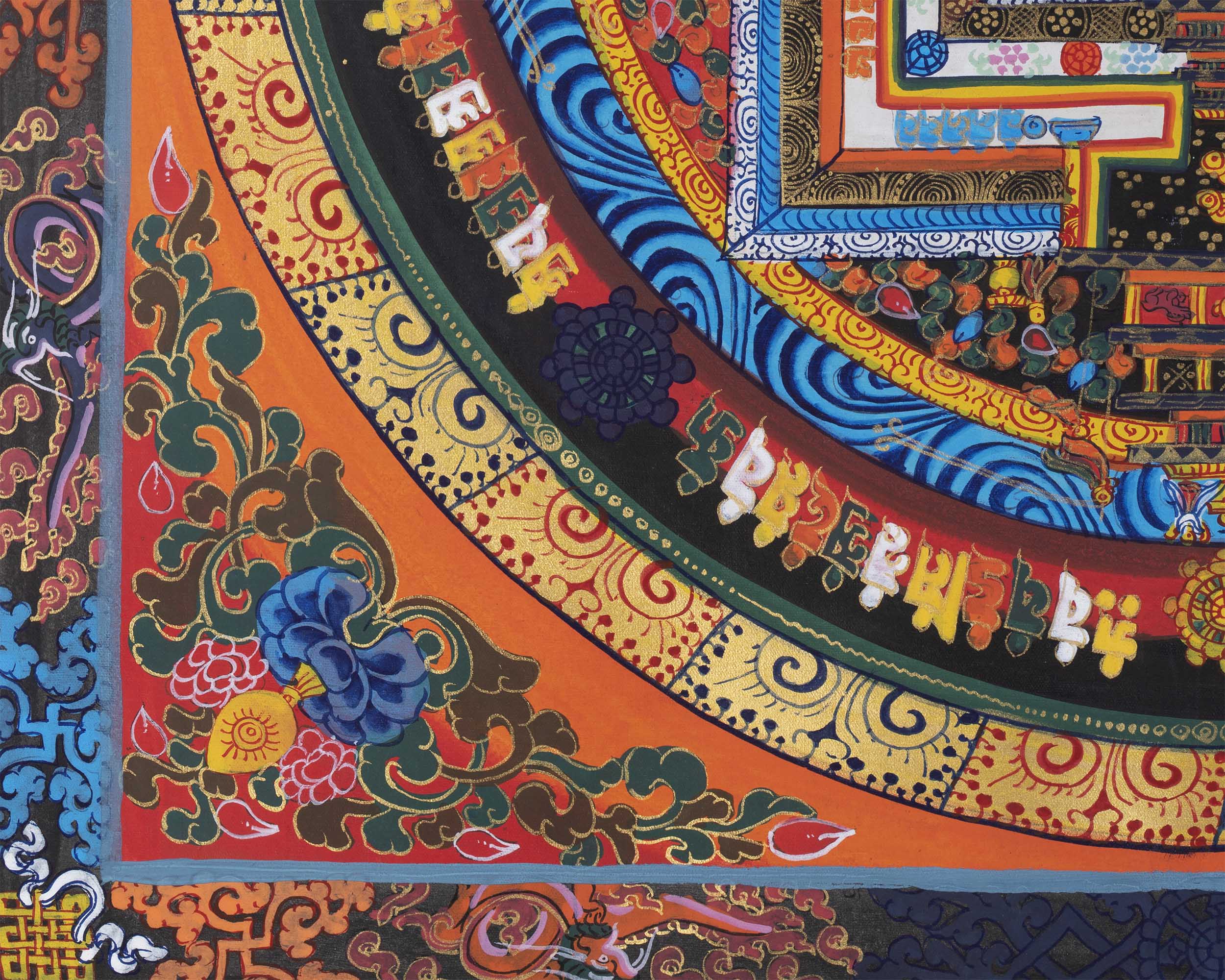 Kalachakra Mandala Thangka | Religious Buddhist Art