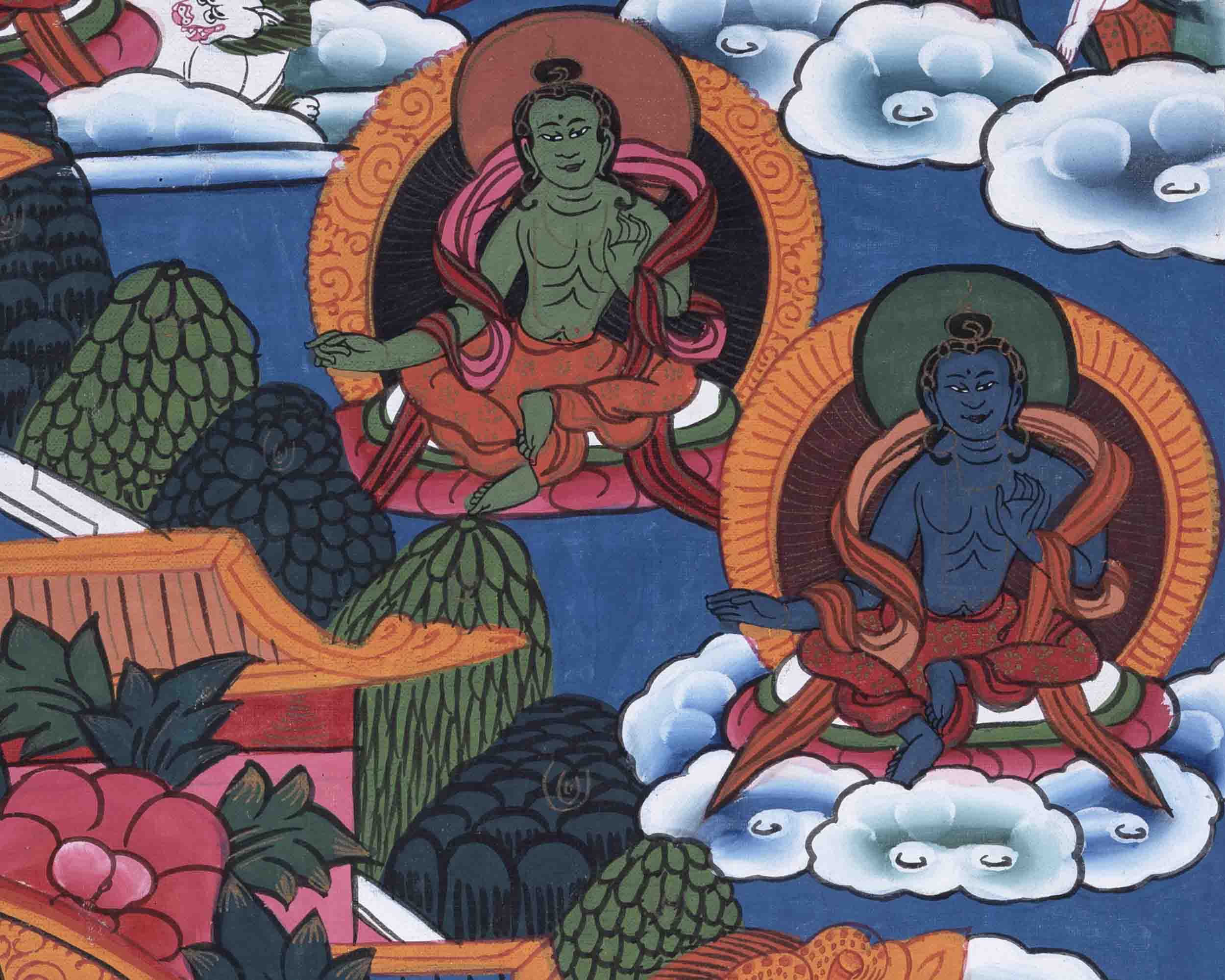 Green Tara Thangka | Religious Buddhist Painting | Wall Decors