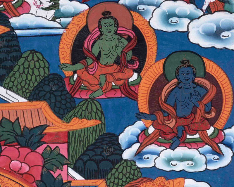 Green Tara Thangka | Religious Buddhist Painting | Wall Decors