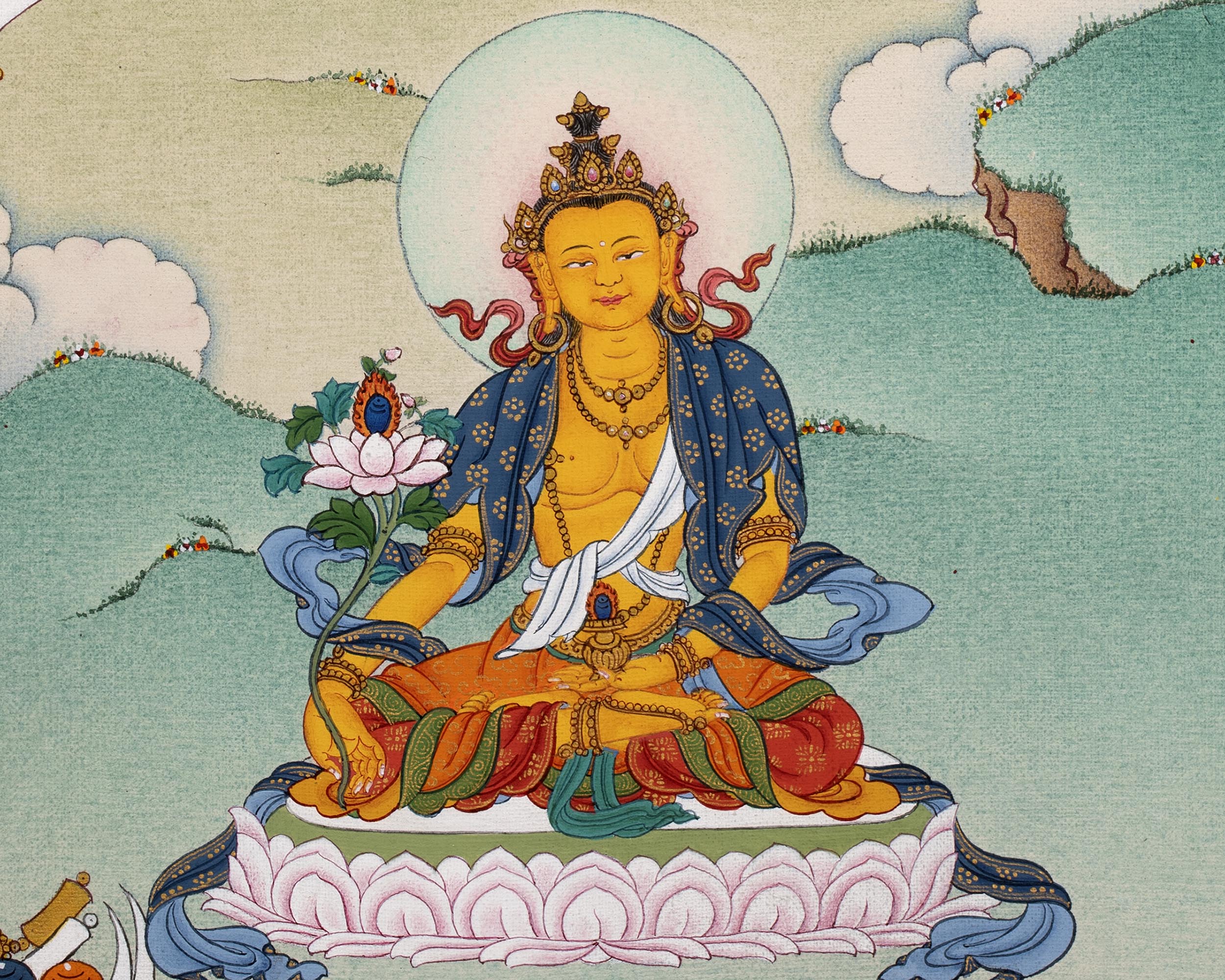Vajrayogini With Others Print | Dakini Thangka Print | High Quality Digital Thangka Print