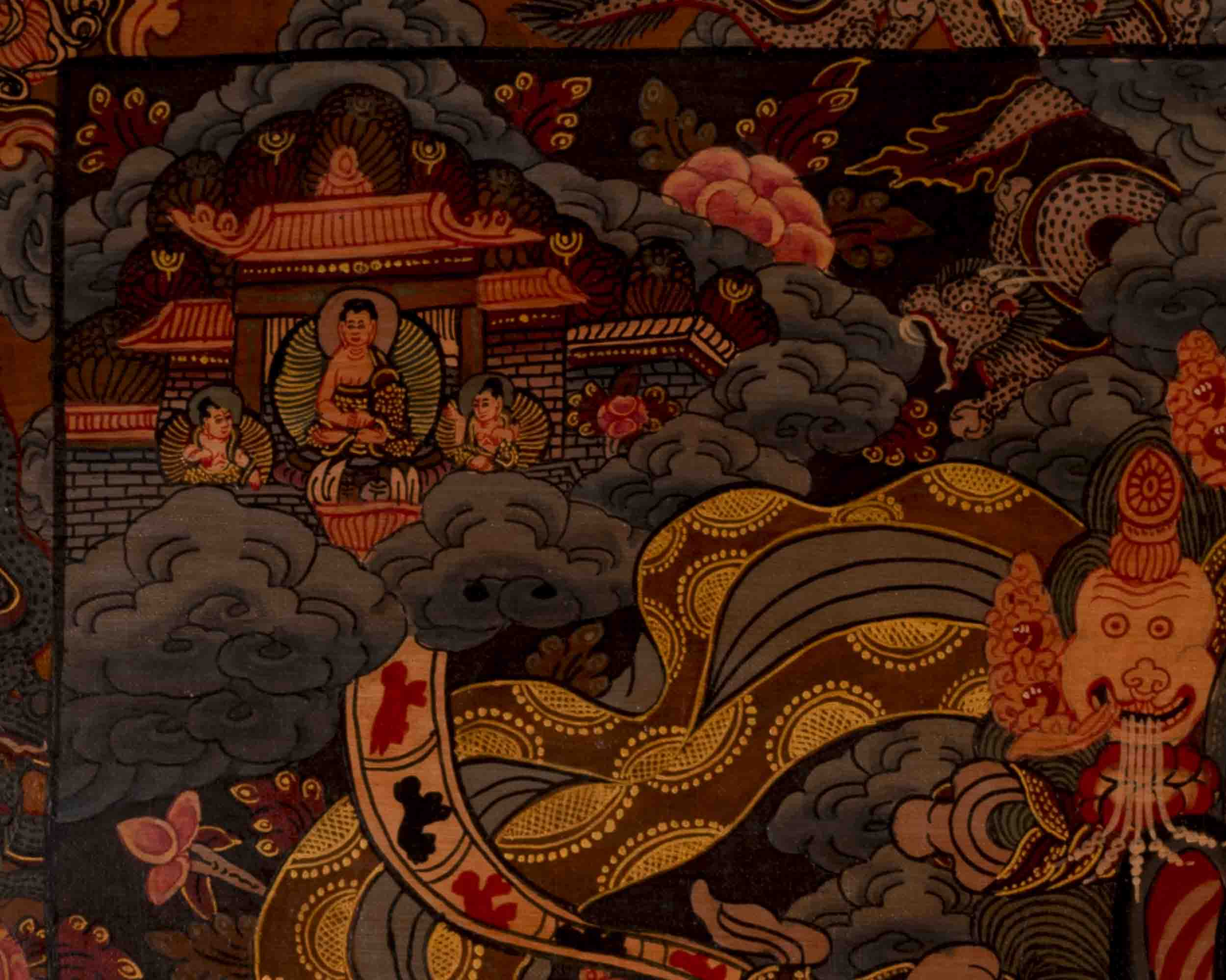Wheel Of Life Painting | Traditional Tibetan Thangka | Wall Decors