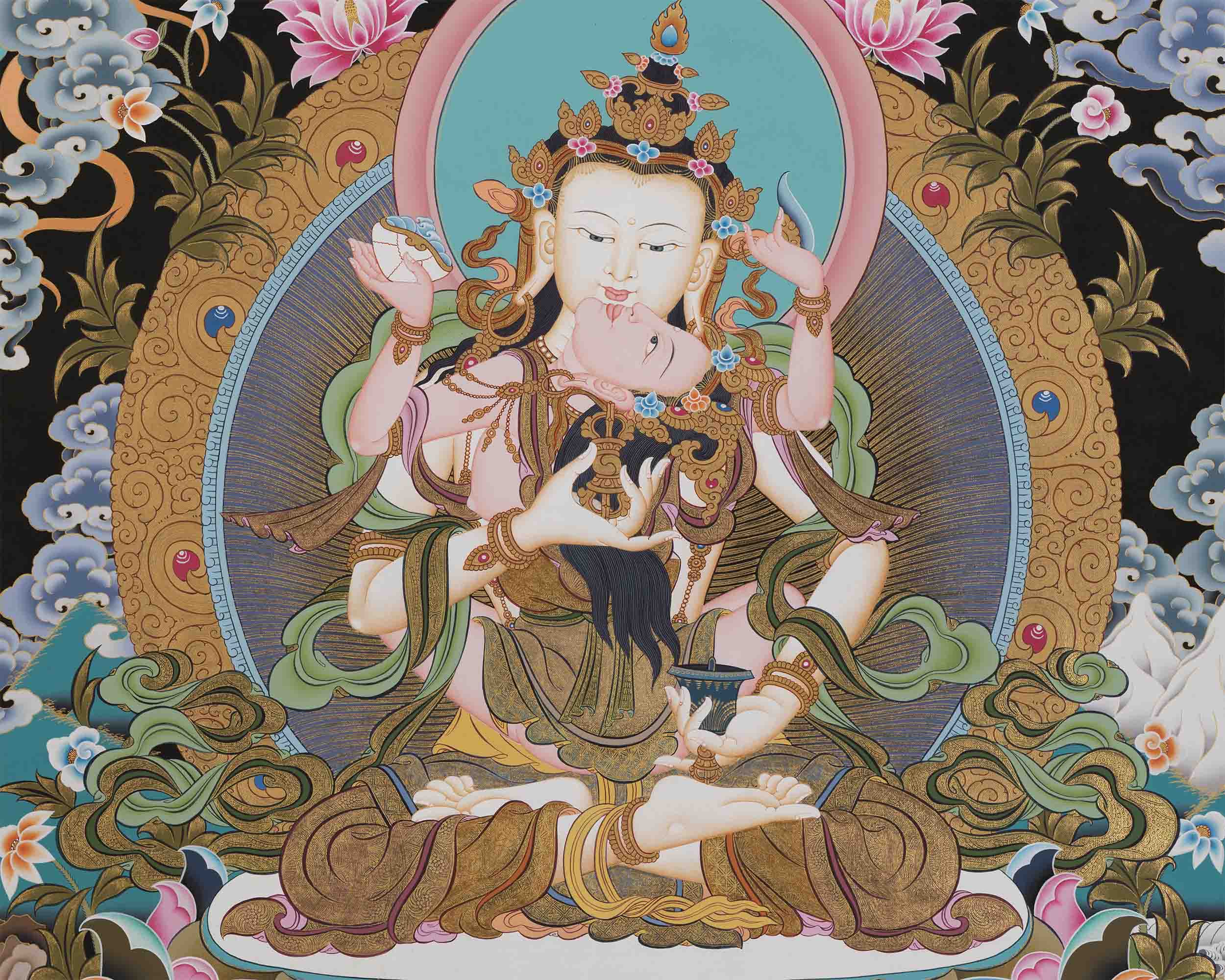 Dorje Sempa Print | Vajrasattva Thangka Print | Wall Decorations
