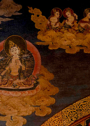 Vinatge Lokeshvara Chenresig Thangka | Traditional Artwork | Wall Decors
