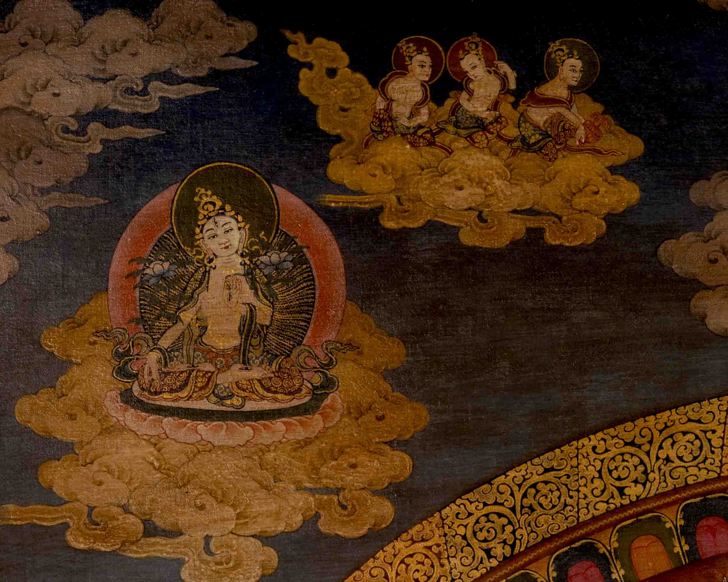 Vinatge Lokeshvara Chenresig Thangka | Traditional Artwork | Wall Decors
