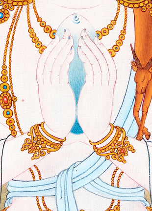 Chenrezig Thangka | Traditional Karma Gadri Thangka | Avalokiteshvara Painting
