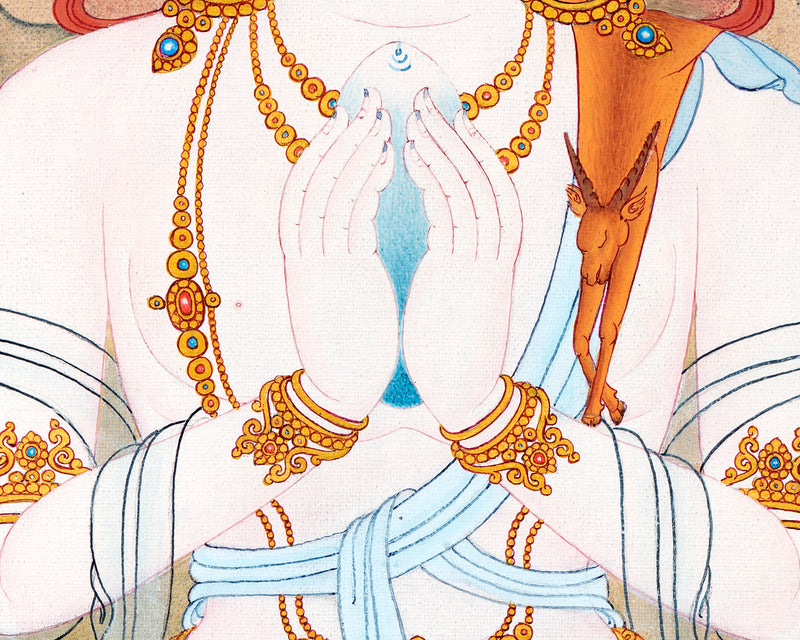 Chenrezig Thangka | Traditional Karma Gadri Thangka | Avalokiteshvara Painting