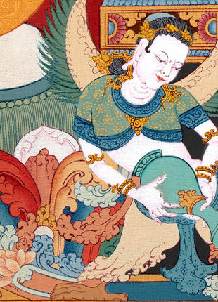 Green Tara Thangka Painting | Enlightened Female Buddha