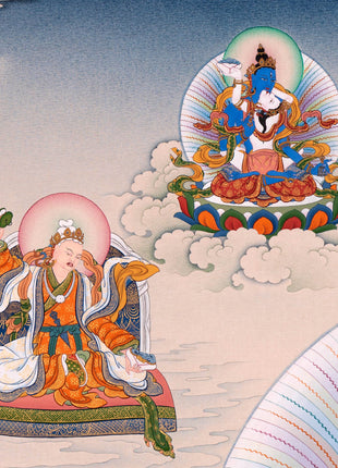 Guru Padmasambhava Manifestation Thangka | Tibetan Thangka Canvas Print