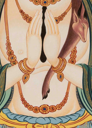 Chenresig Bodhisattva Thangka | Original Hand Painted Arya Bodhisattva Art