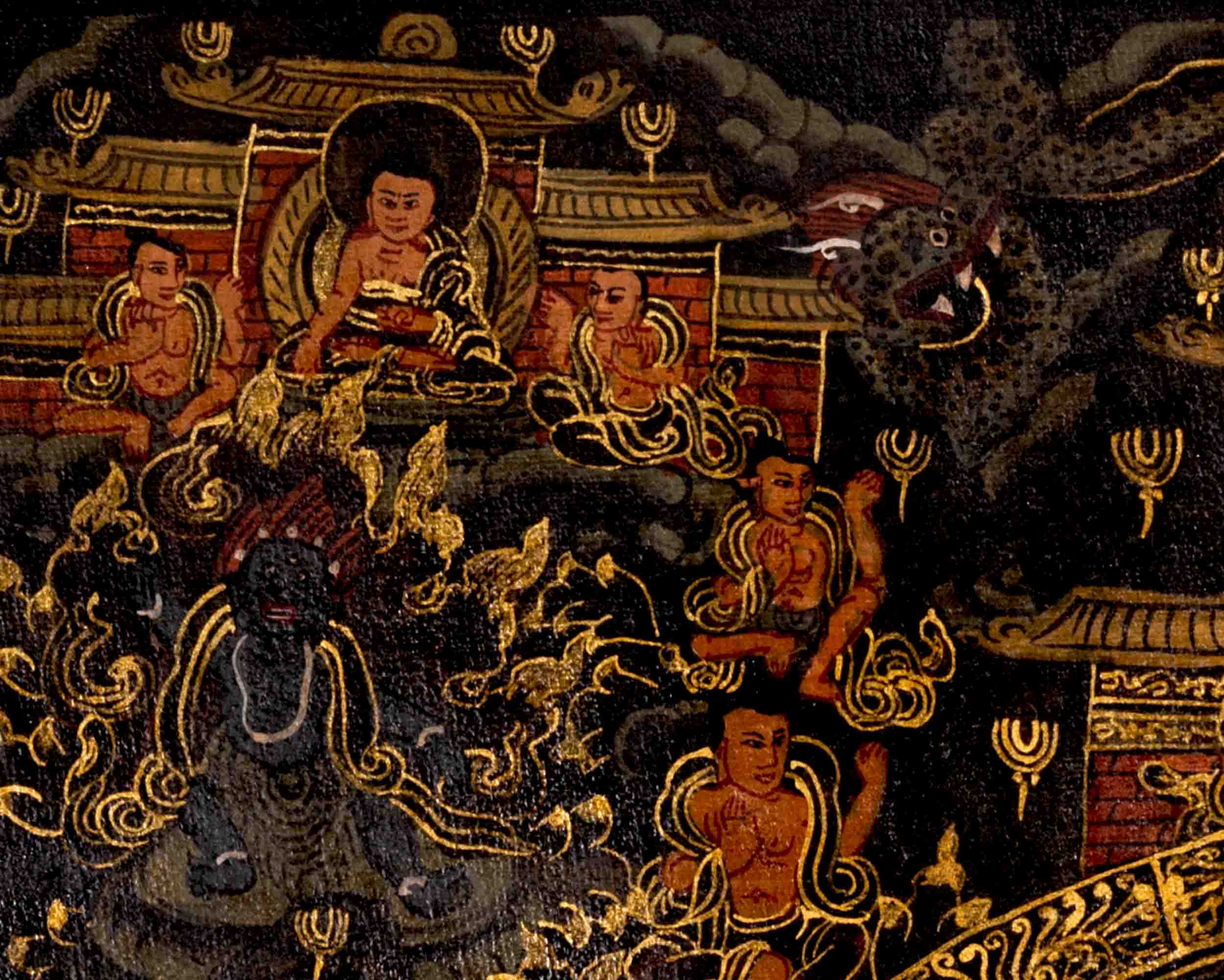 Shakyamuni Buddha Mandala | Traditional Tibetan Thangka | Wall Decors