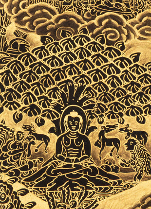 Gold Style Buddha Life Story | Tibetan Buddhist Wall Decoration Art Thangka
