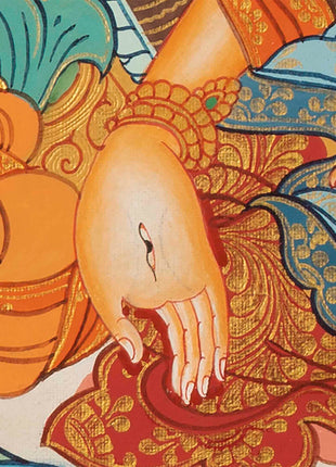 Quality White Tara Thangka | Traditional Buddhist Wall Hanging