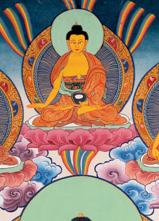 Medicine Buddha Thangka | Tibetan Healing Blue Buddha