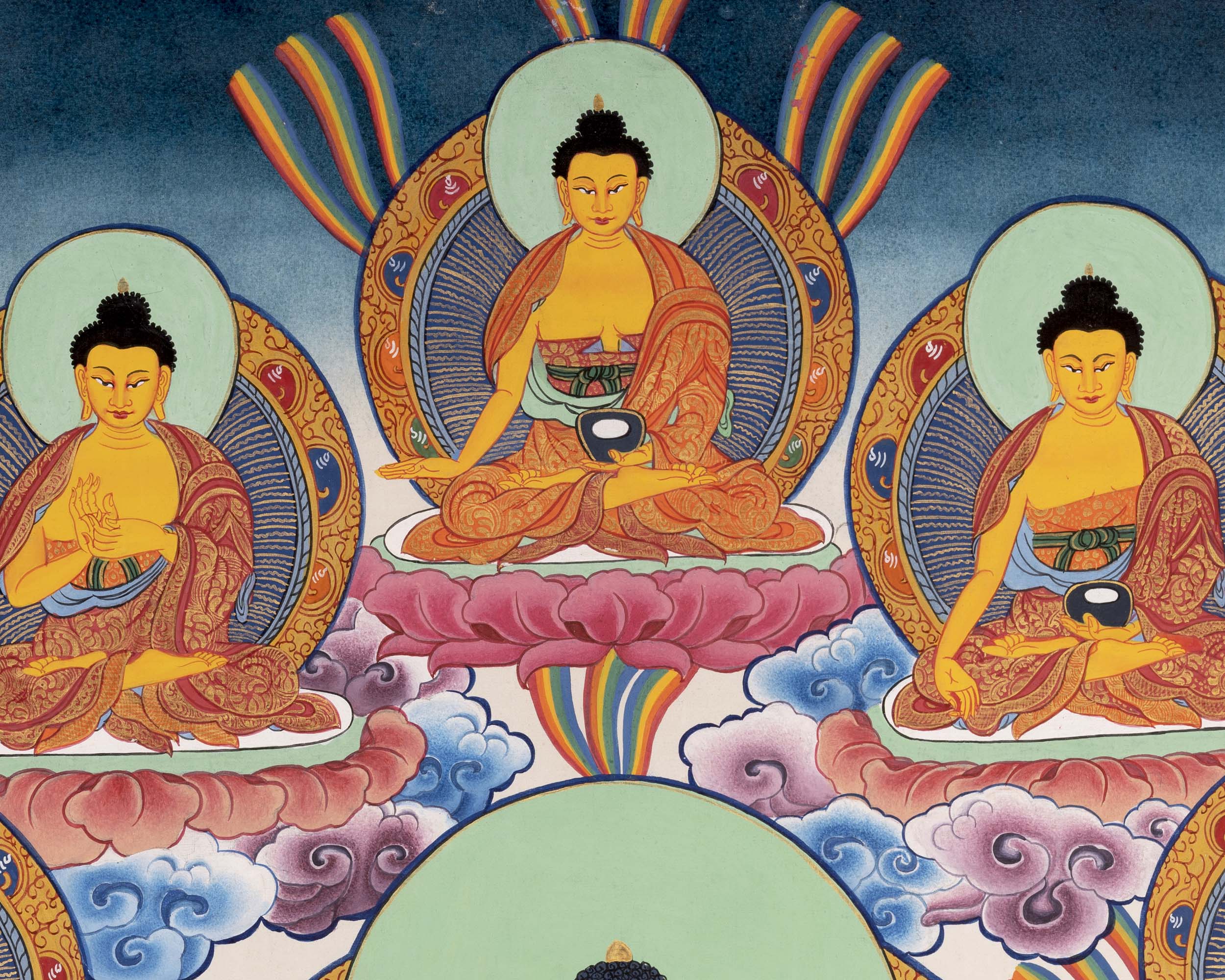 Medicine Buddha Thangka | Tibetan Healing Blue Buddha