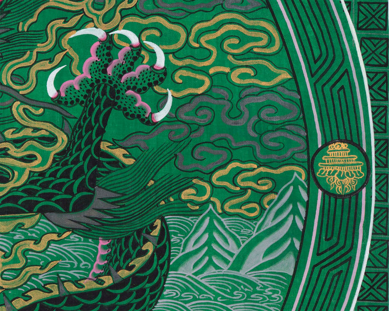 Dragon Thangka | Traditional Tibetan Painting | Wall Hanging Decoration