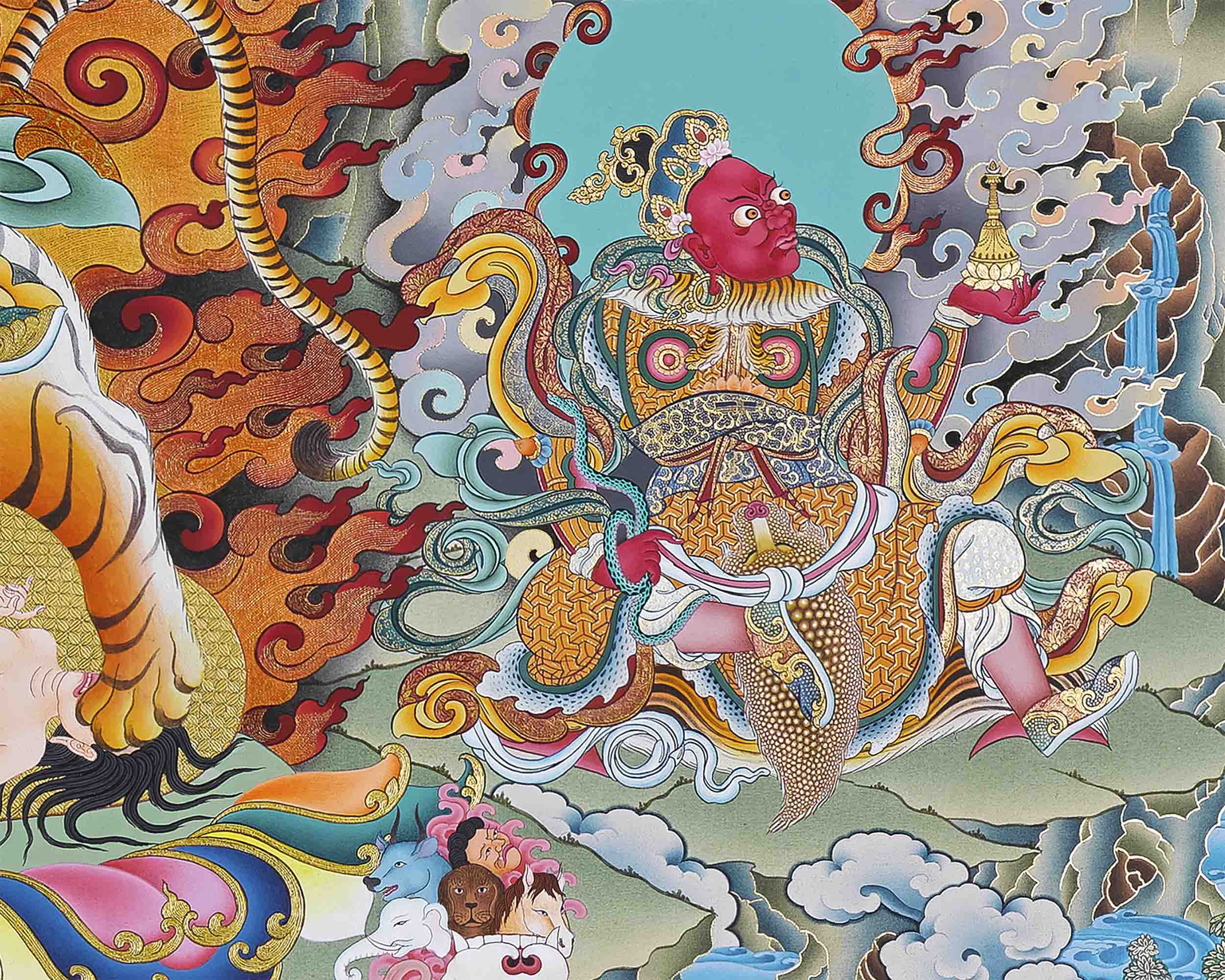 Dorje Drolo Practice Thangka | Hand Painted Dudjom Rinpoche Thangka