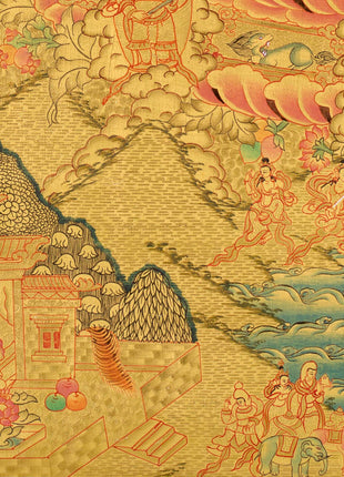 Refugee Tree Thangka | Golden Tsogksing Gelug Thangka