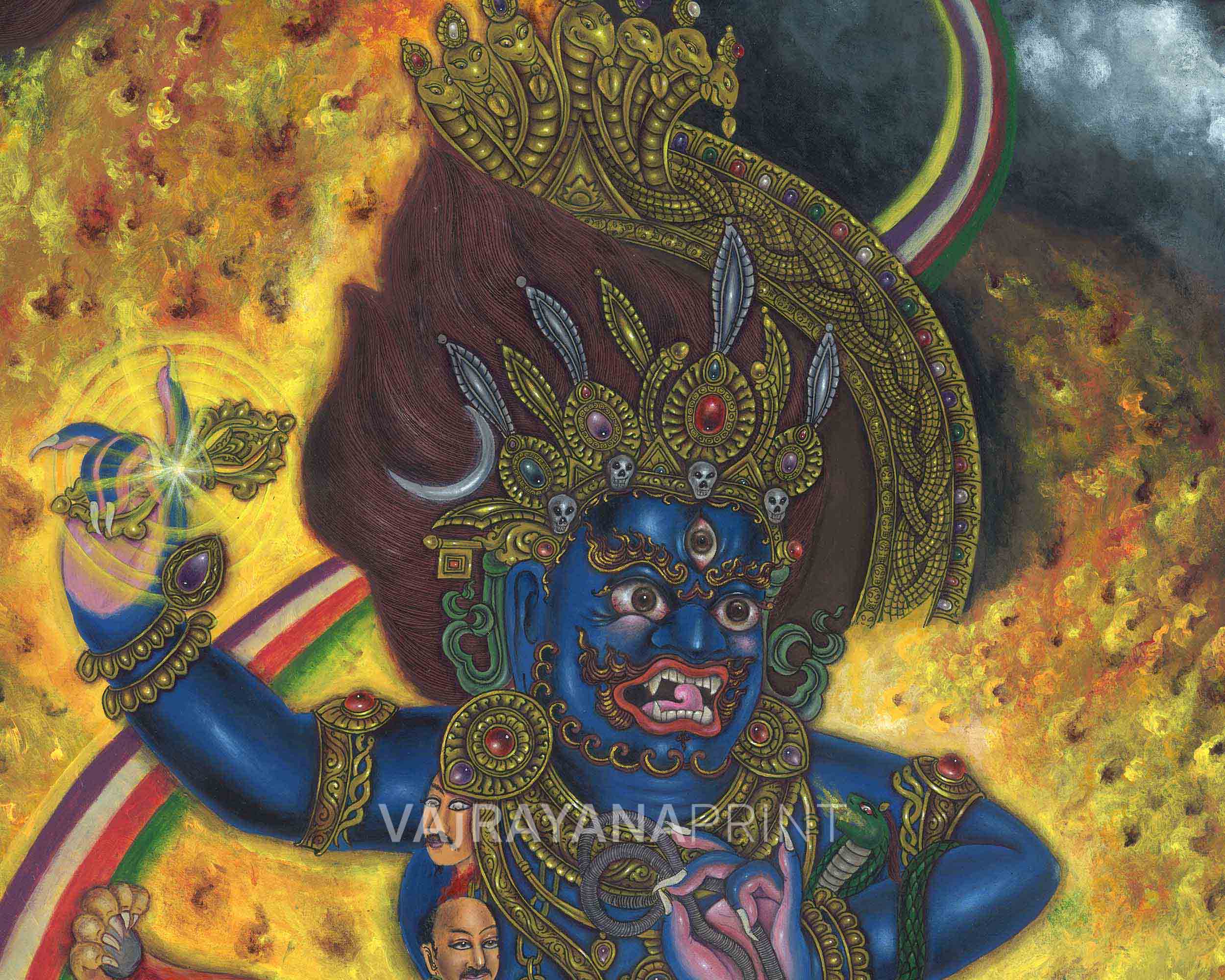 Tibetan Buddhism Vajrapani Thangka Print | Wall Hanging Decors