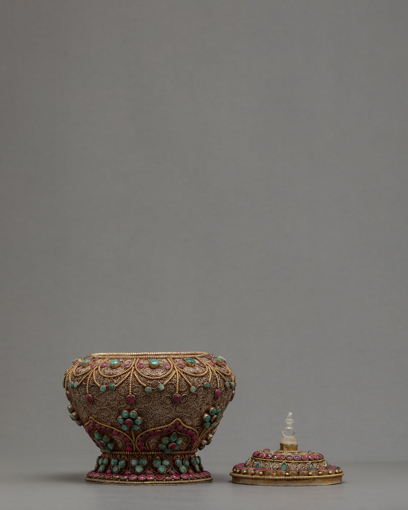 Traditional Rice Offering Bowl | Tibetan Golpa Pot