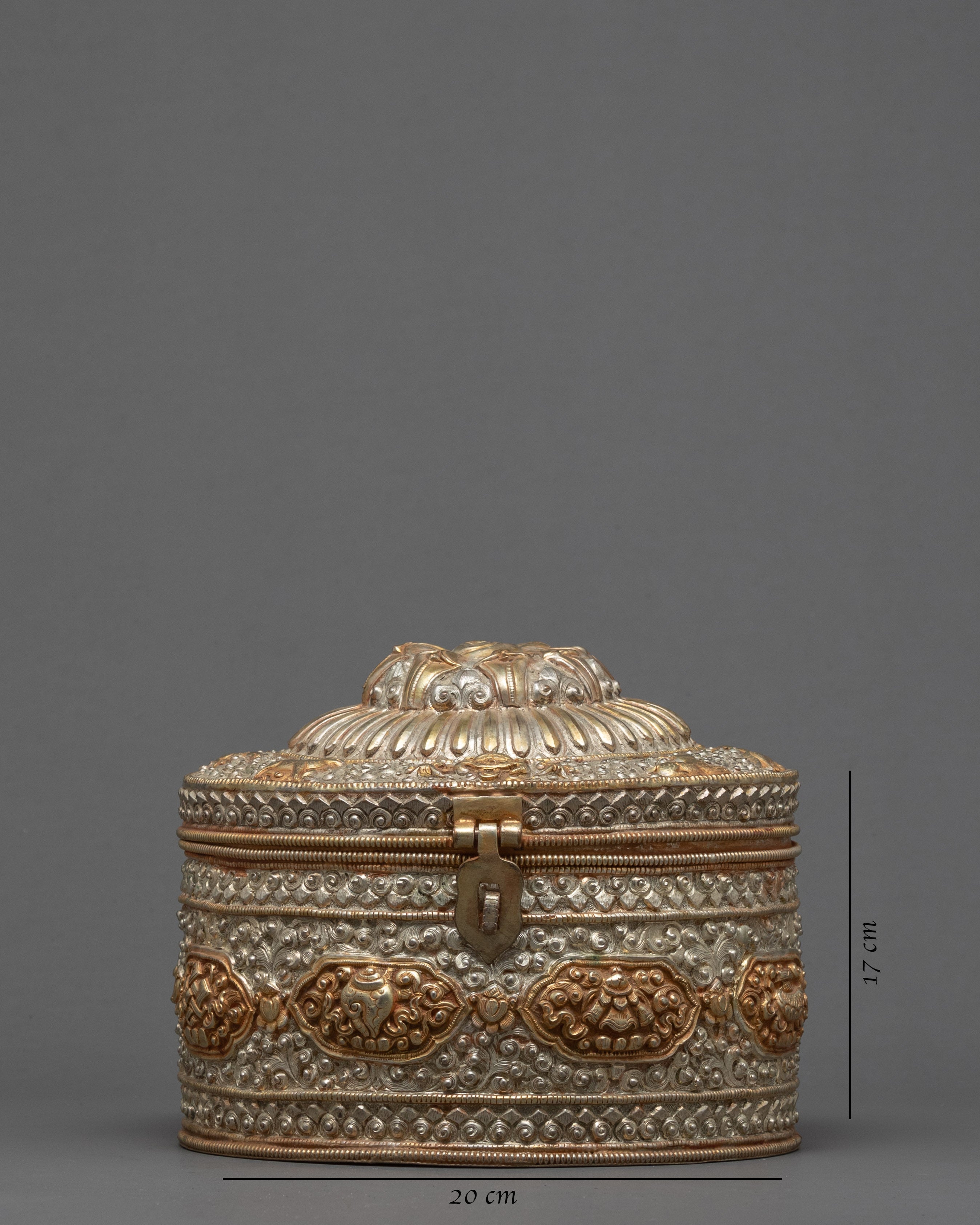 Handmade Nepalese Round Jewelry Box | Small Trinket Box | Oriental Home Decorations