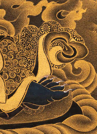24K Gold Mahakala Bernagchen Thangka | Buddhist Tibetan Art