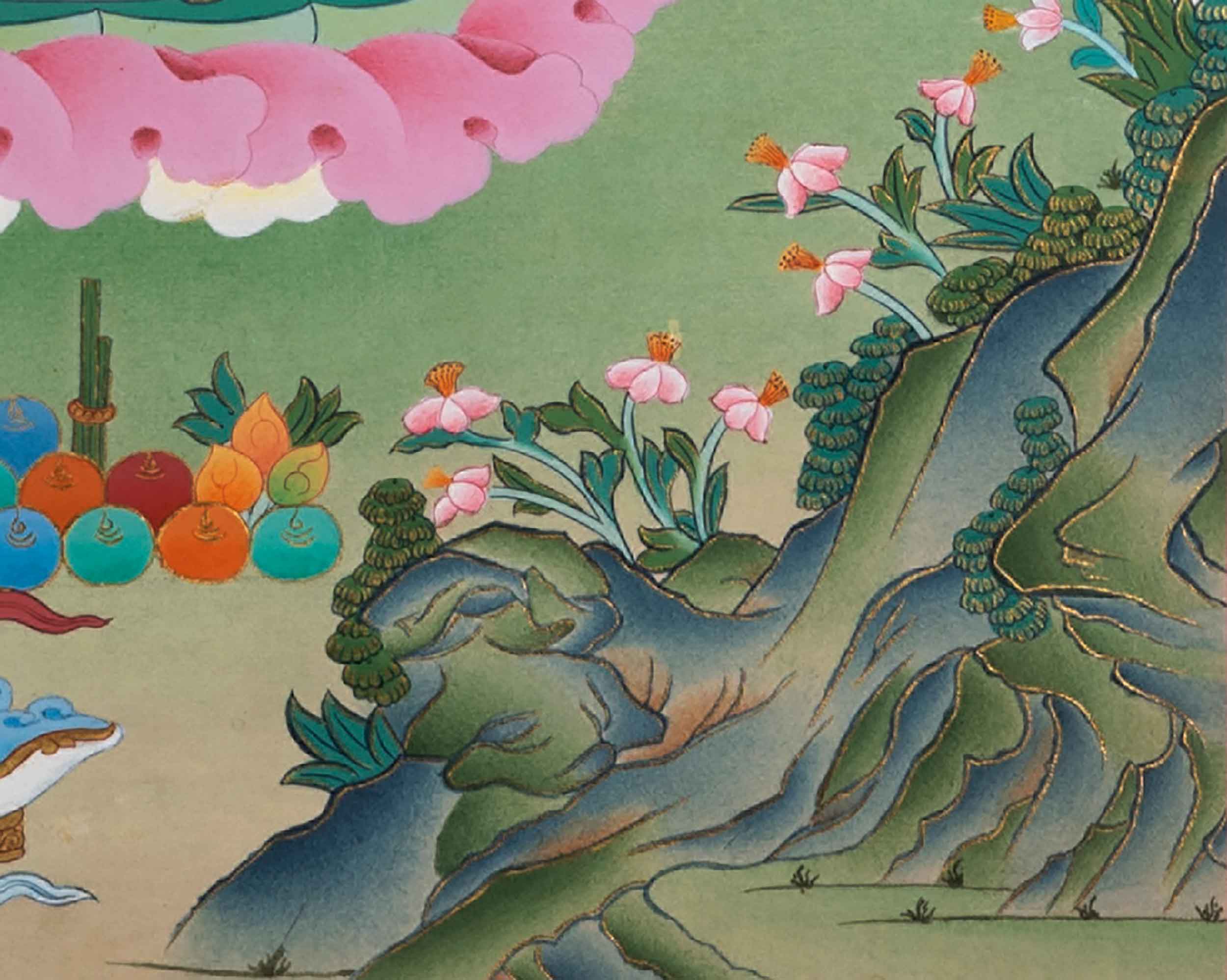 White Tara Healing Thangka | Vajrayana Buddhist Art | Hand-Painted Tara Painting