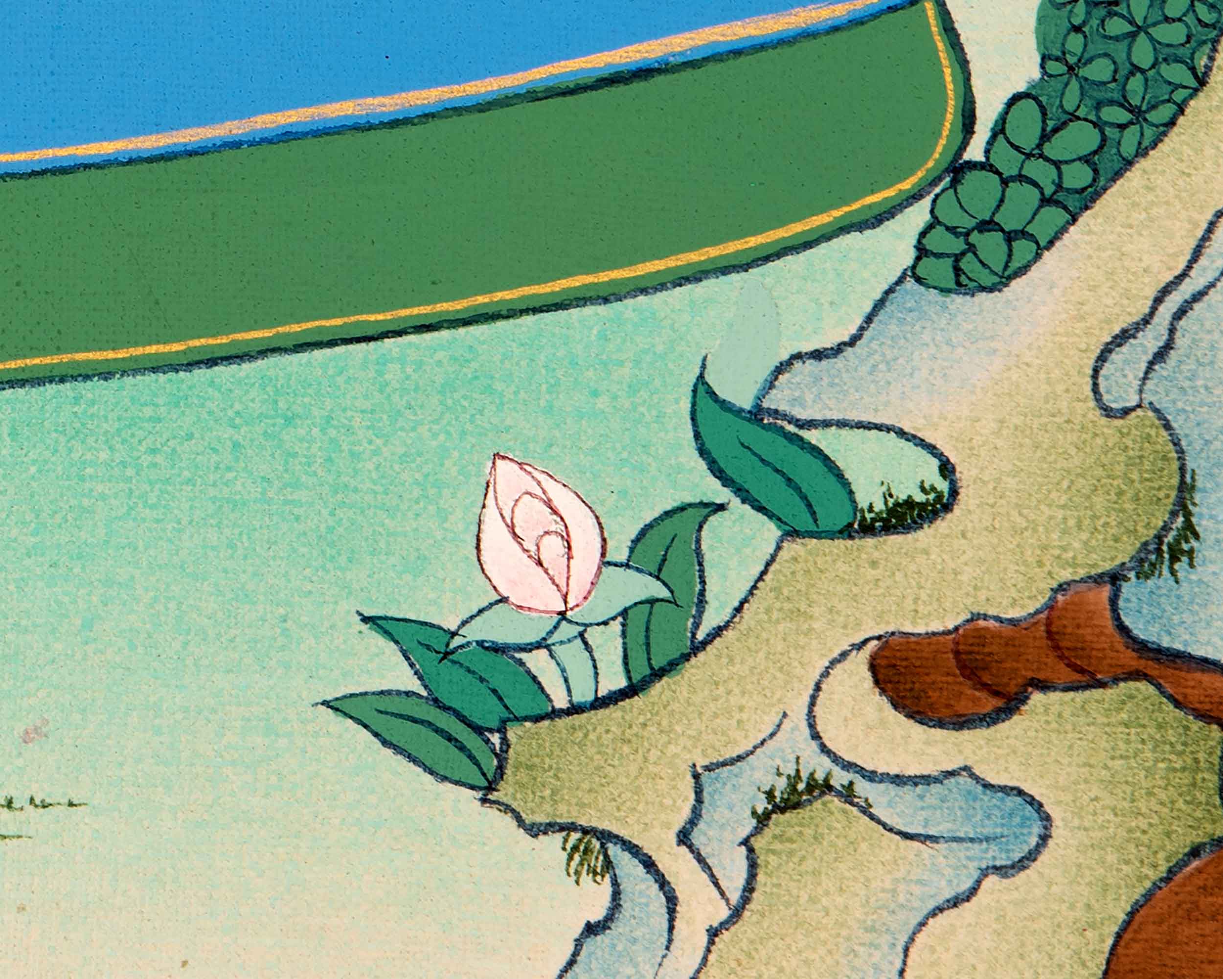 Mandarva Thangka | Traditional Buddhist Dakini Art