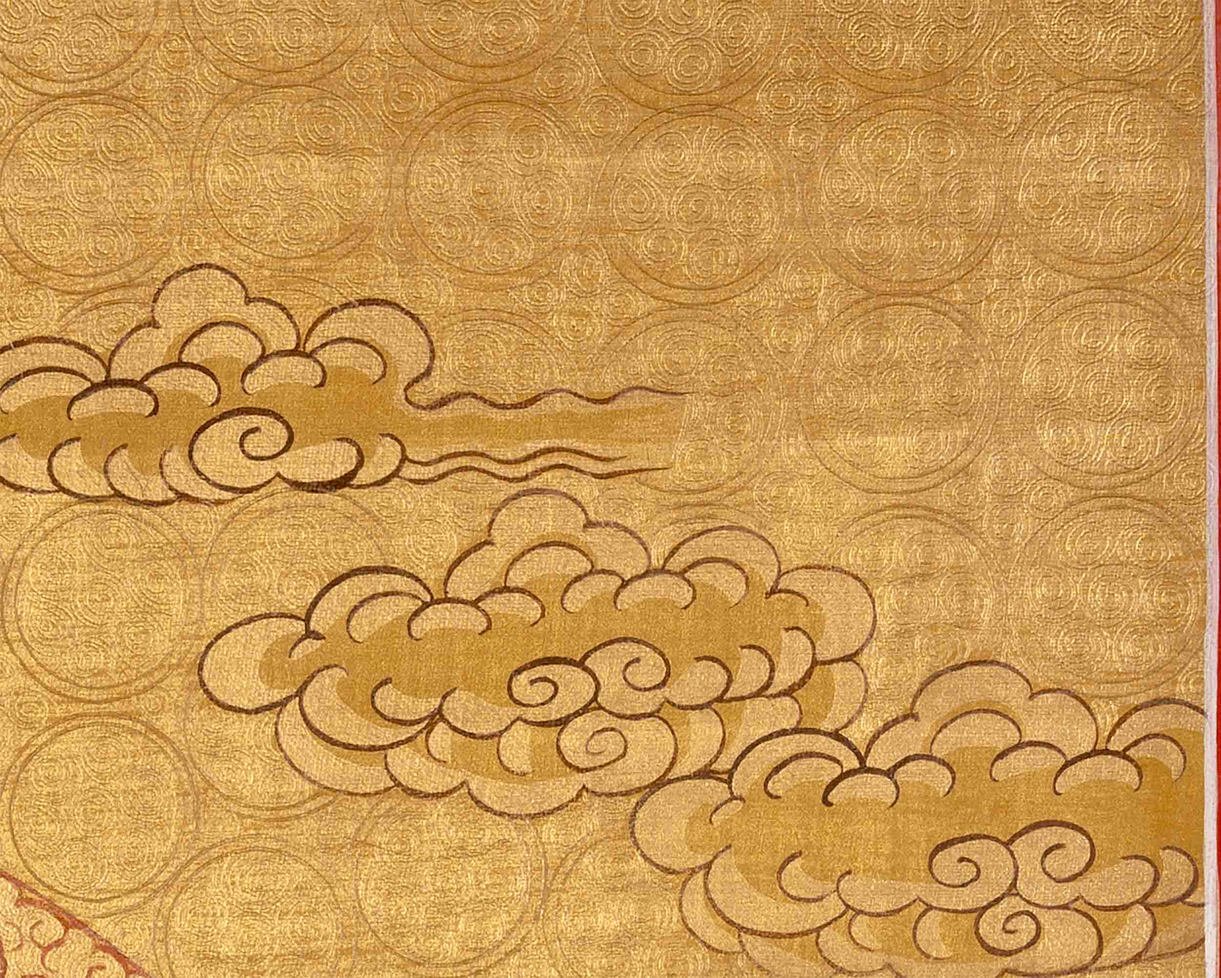 Gold Manjushree Thangka | Hand Painted Bodhisattva Art