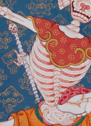 The Dancing Couple Citipati Thangka | Wrathful Lord of Charnel Ground