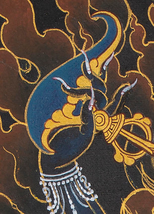 Simhamukha Thangka (Order) | Simhamukha Thangka | Black And Gold
