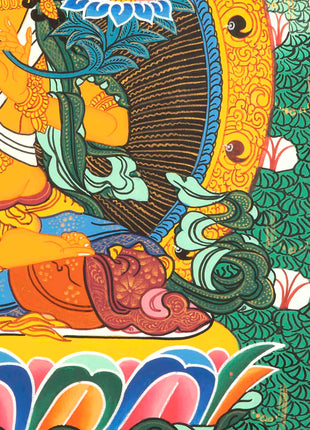 Manjushri Thangka | Deity Of Wisdom And Compassion | Wall Decorations