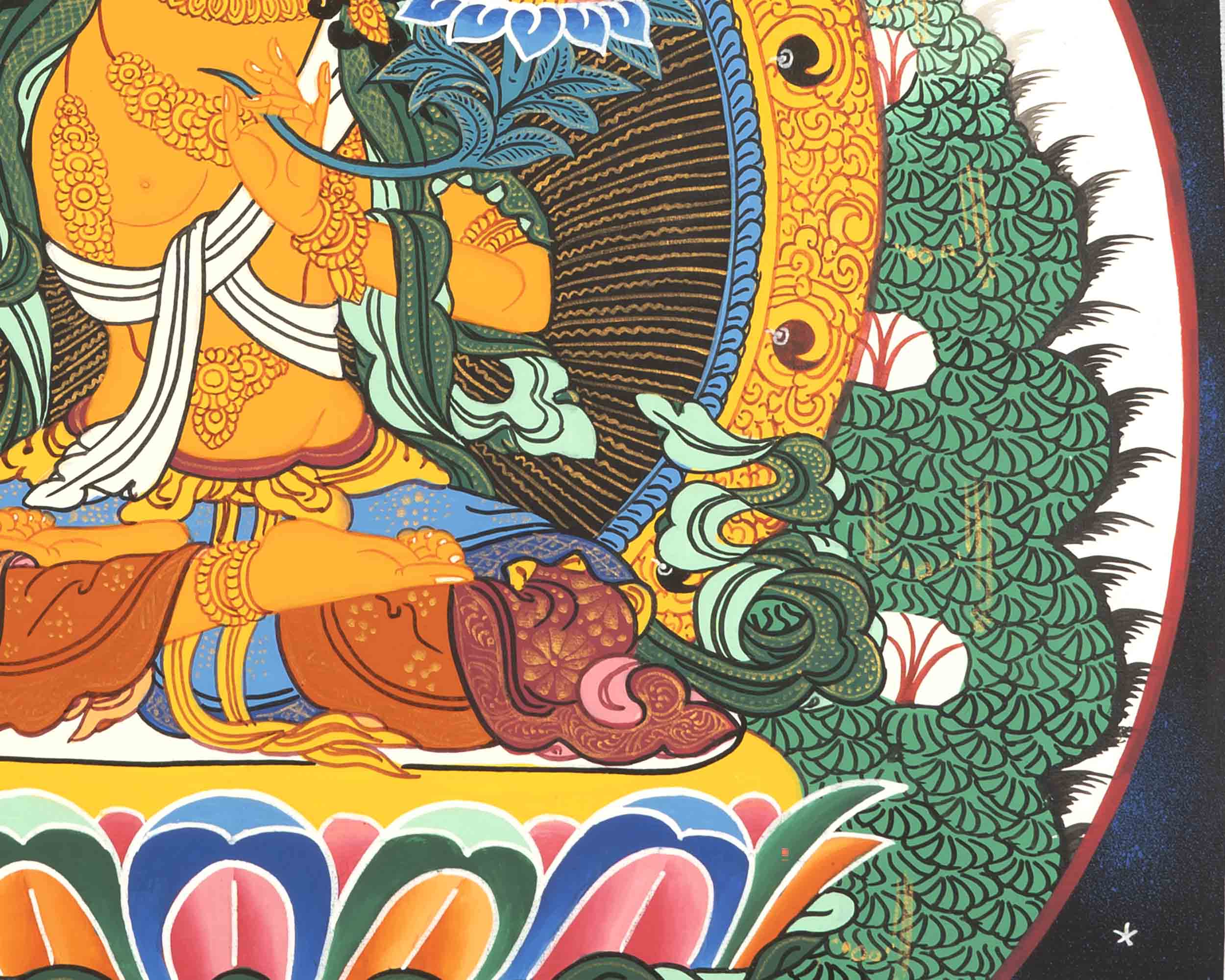 Manjushri Thangka | Deity Of Wisdom And Compassion | Wall Decorations