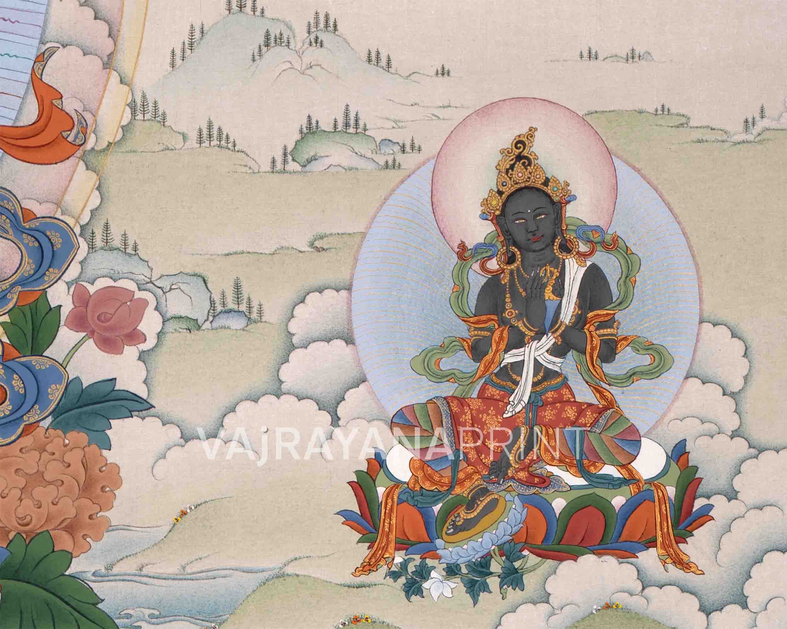 Traditionally Crafted Thangka Print For 21 Tara Praise | Tibetan Thangka Print For Mindfuless | Tibetan Buddhism Art