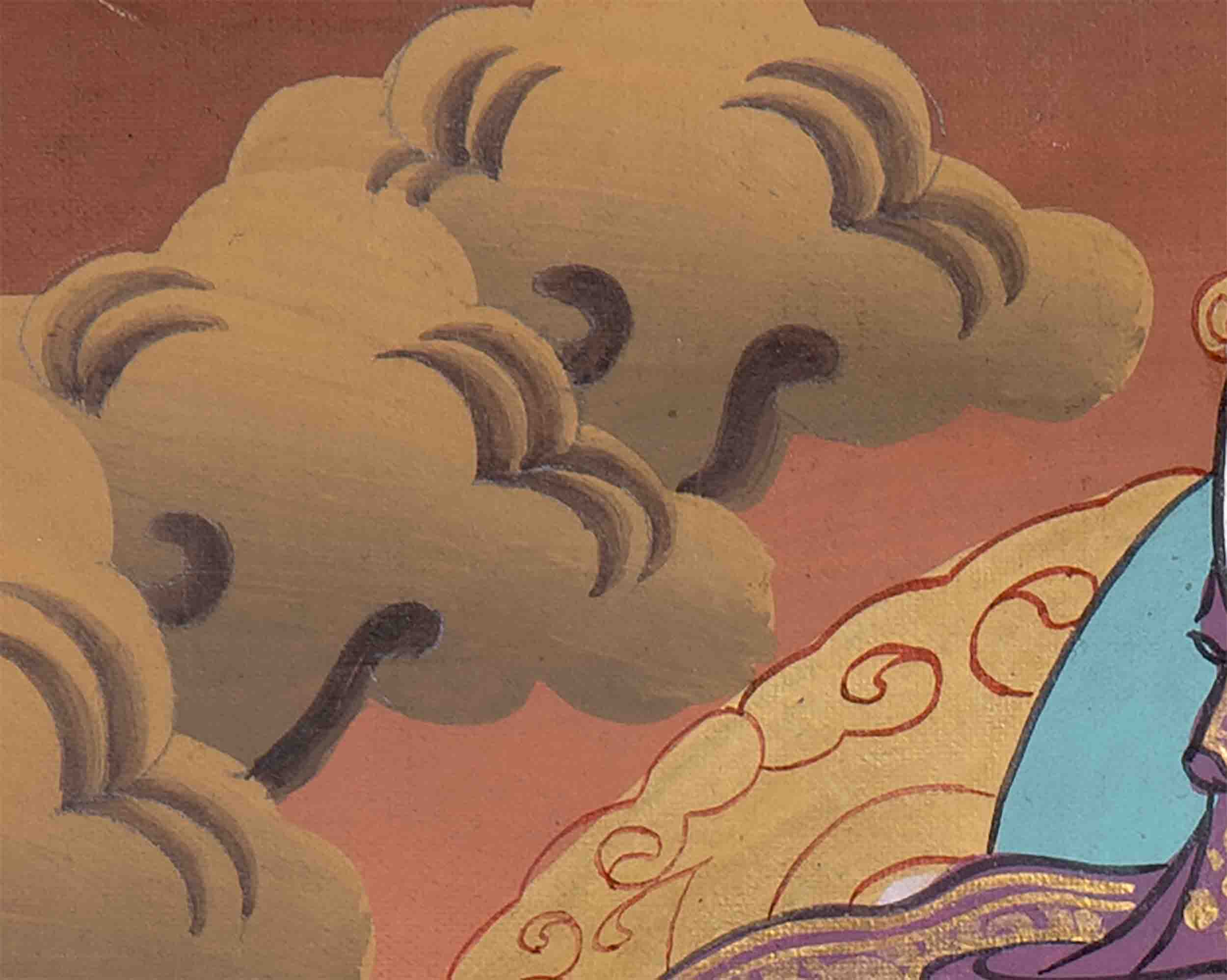 Namtose Thangka Painting With Brocade | Tibetan Buddhism Art