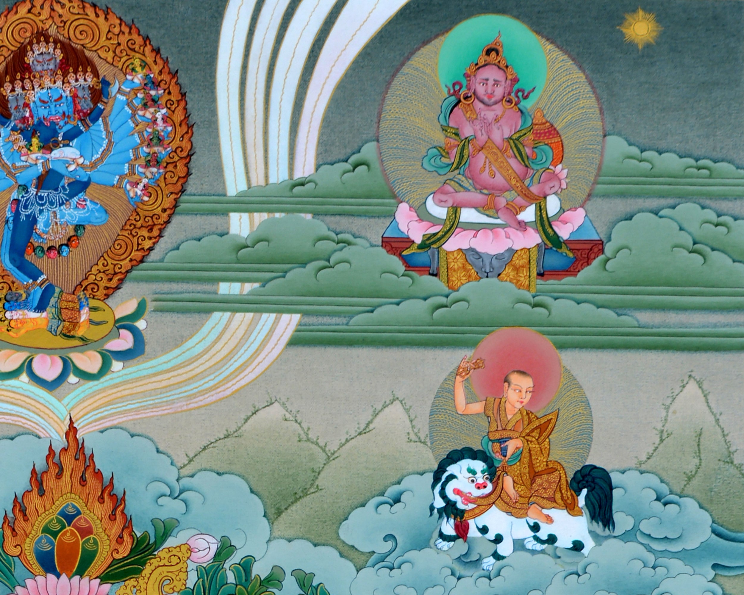 Buddhist Sakya Master Thangka | Sachen Kunga Nyingpo Tibetan Hand Painting Art