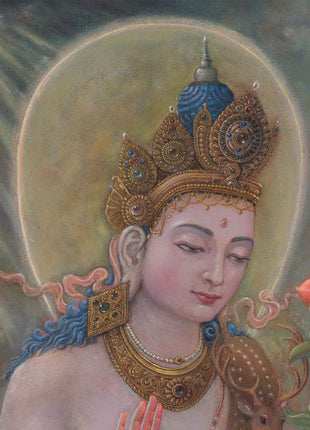 Avalokiteshvara Thangka Print | Yamadanda Lokeshvara | Wall Hanging | Large Art Canvas